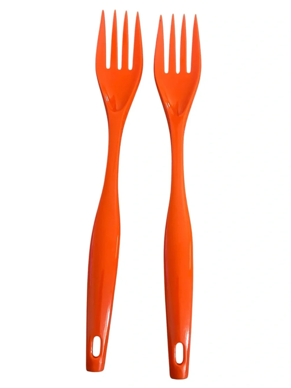 2 Vintage Fesco Serving Forks Melamine Orange 4059 Set New Old Stock